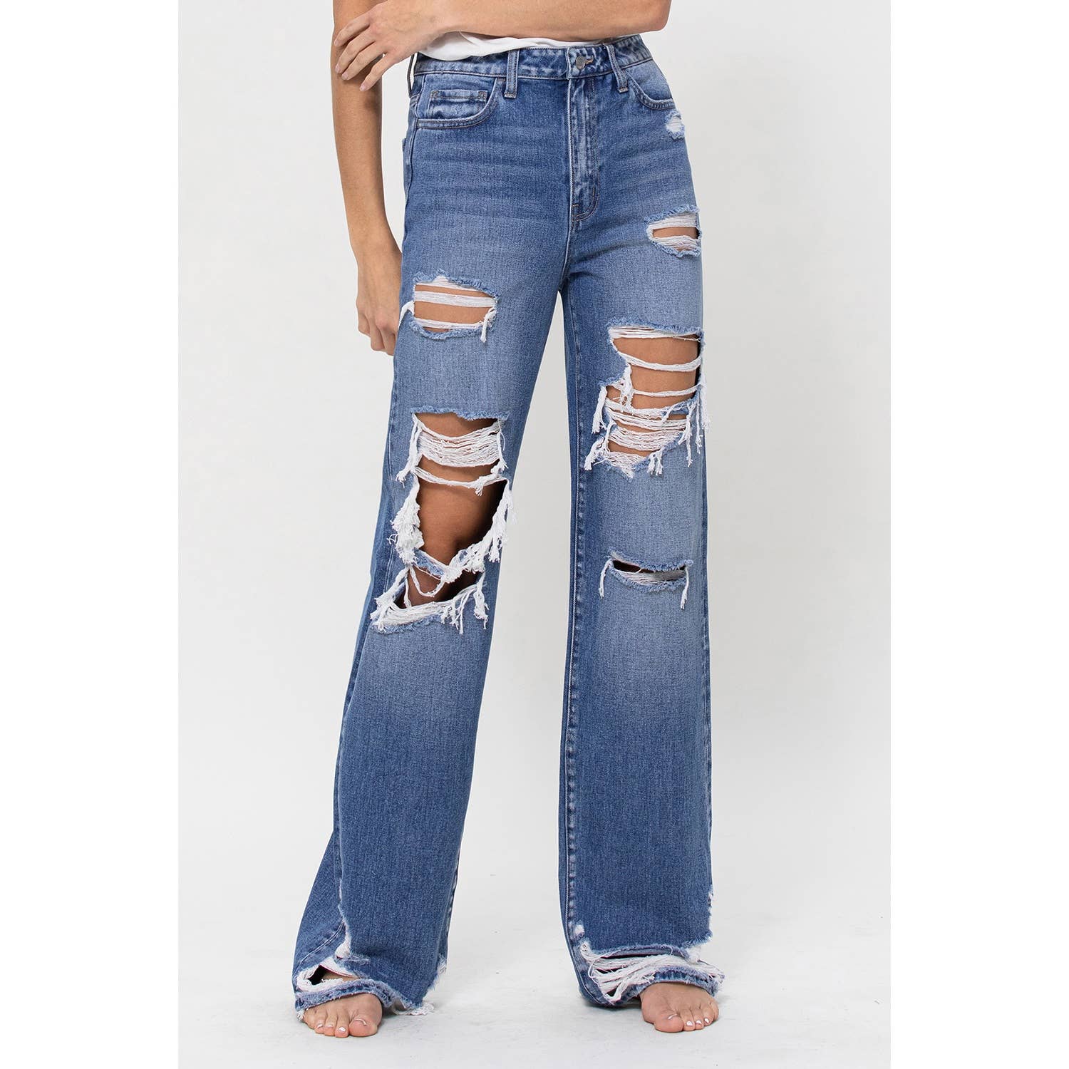 90S Vintage Loose Fit Denim Lt Wash-Jeans-Branded Envy